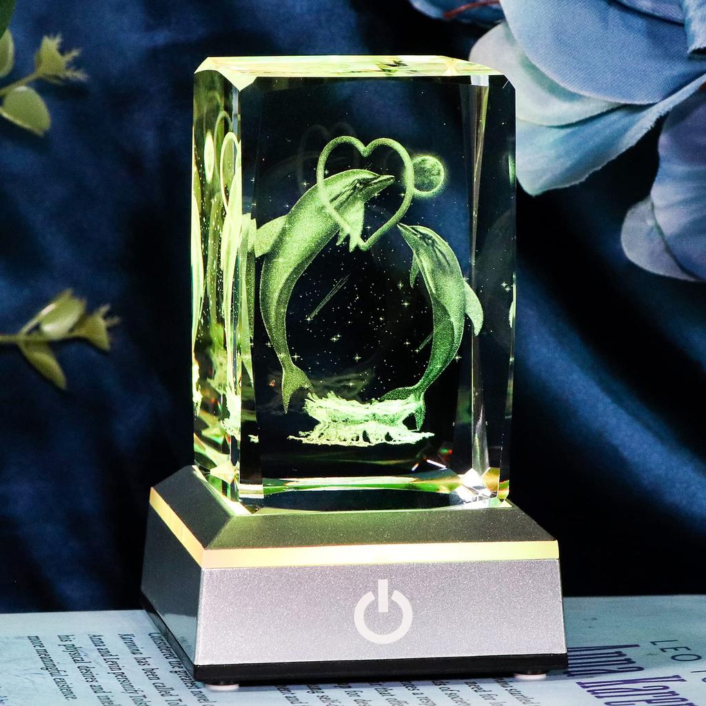 Birthday, Wedding Anniversary, Gift for Women, Wife, Girlfriend - Popular 3D Crystal Dolphin Interior Decor, Stylish and Relaxing Item. [Authentic] LE