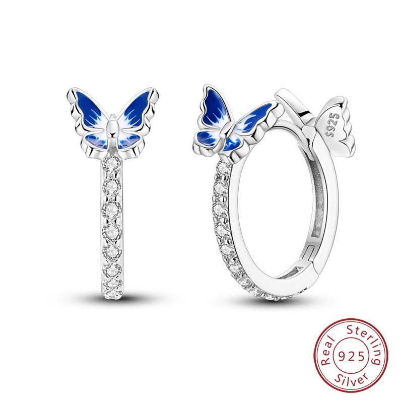 New 925 Silver Hope Rainbow Flower Earrings For Women Sparkling Colored Zircon Star Koi Earrings Fashion Party Jewelry
