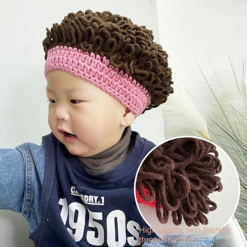 

Breathable Knitting Hat Funny Photography Props High Quality Headband for Baby розовый