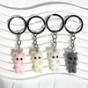3D Cartoon Flocking Cat Cat  Animal Key Chains Souvenir Gifts For Women Men Car Keys DIY Jewelry Bag Charm