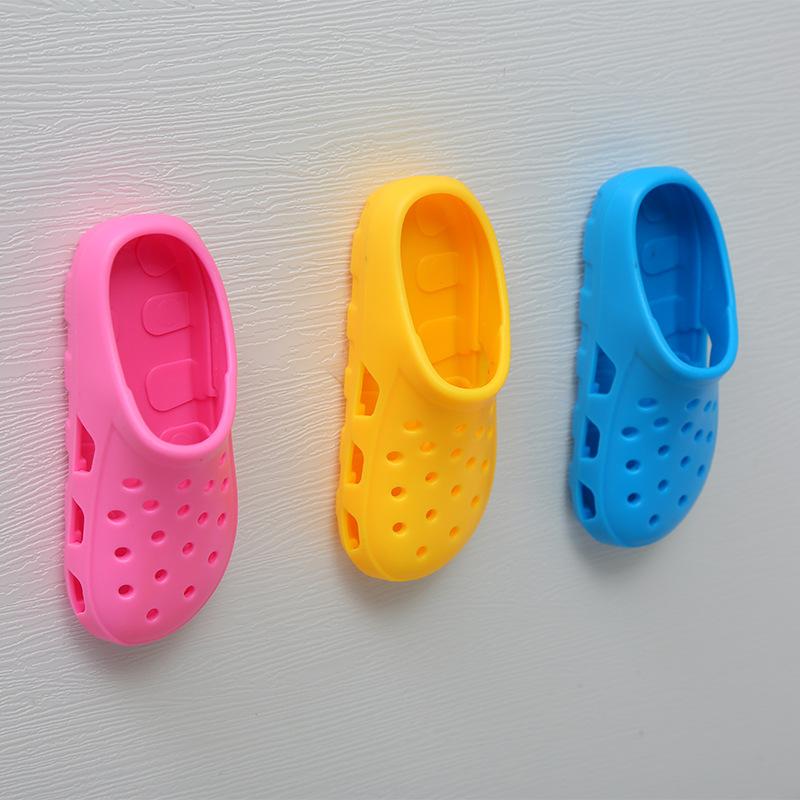 Wall-mounted Toothbrush Holder, Shoe Design, Space-saving, Plastic Bathroom Toothbrush Storage Rack Without Drilling, Toothbrush Finishing Rack