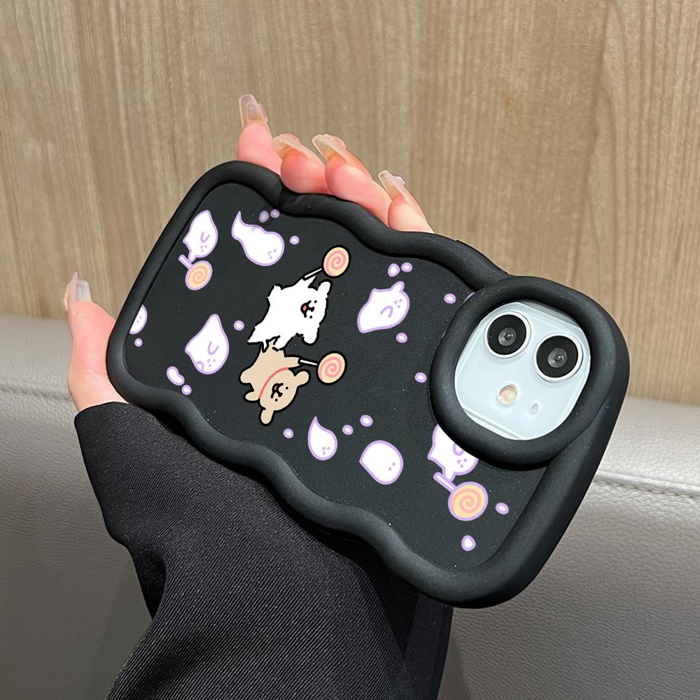 Big Wave Edge Soft Silicone Material Macaron Phone Case Shockproof Protective Rubber Casing for iPhone Samsung Huawei Honor Xiaomi Redmi OnePlus Moto
