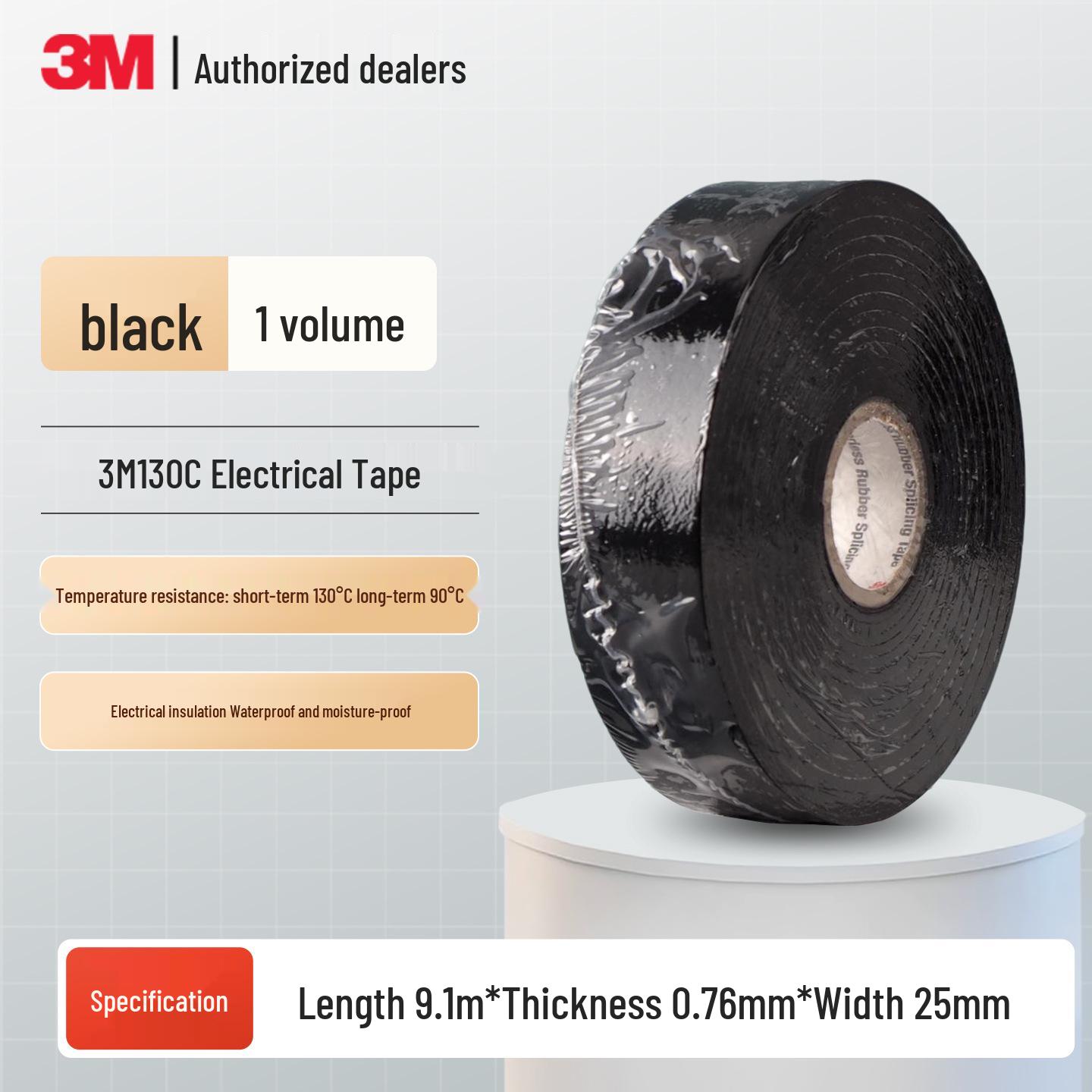 

3M130C Flame Retardant Electrical Tape: High Temp, Waterproof, Moisture Proof, High Voltage Resistant, Ideal for Electricians.