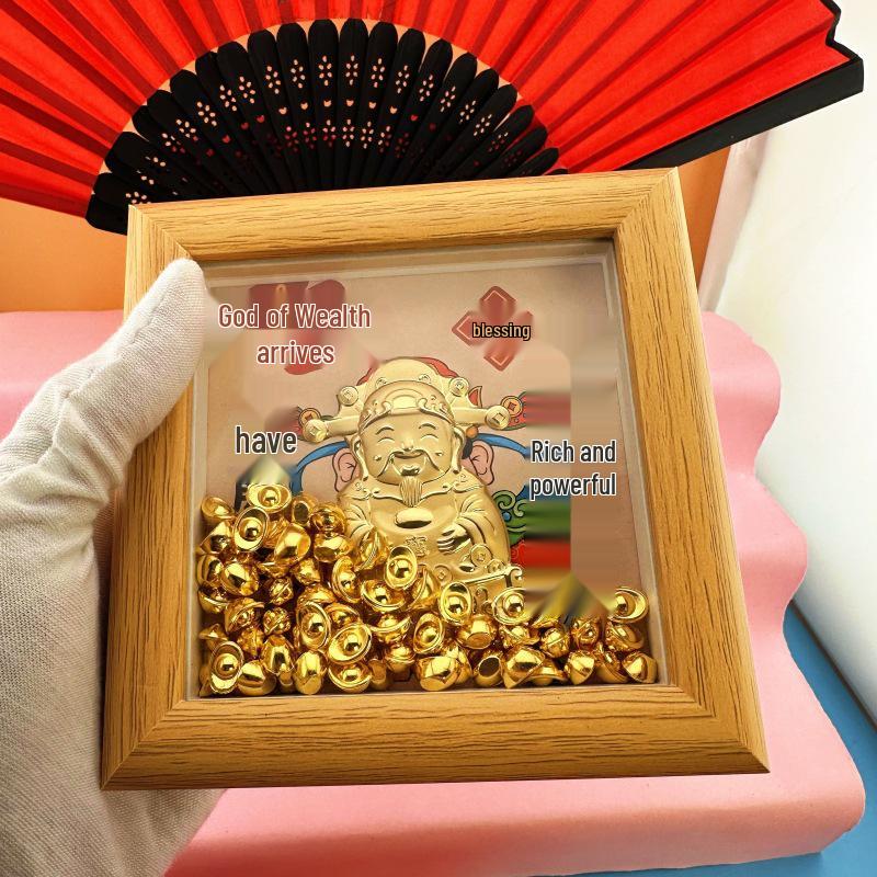 Golden God of Wealth 999 Pure Gold Ornament for Office & Business