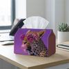2D Flat, Single-piece Animal Head-shaped Glasses Pattern Leopard Print Tissue, Rectangular Tissue, Kitchen Tabletop Ornament, Easy To Clean, for Daily
