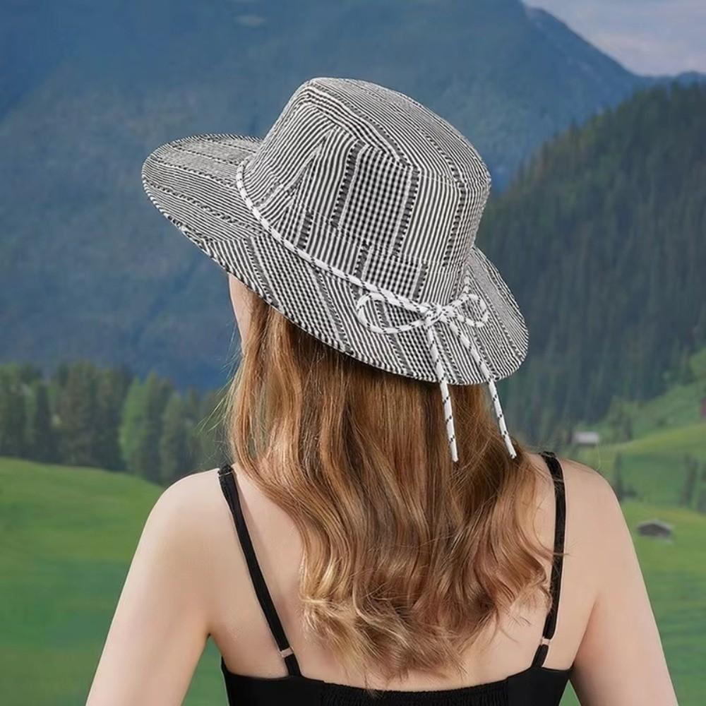 Drawstring Fisherman Hat Breathable Sunscreen Cap Korean Style Spring Summer Hat  Women