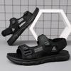Fashion Summer Breathable Mens Leather Sandals Trending Soft Sole Sandals Comfort Thick Soled Man Leather Sandals for Boy Trend Designer