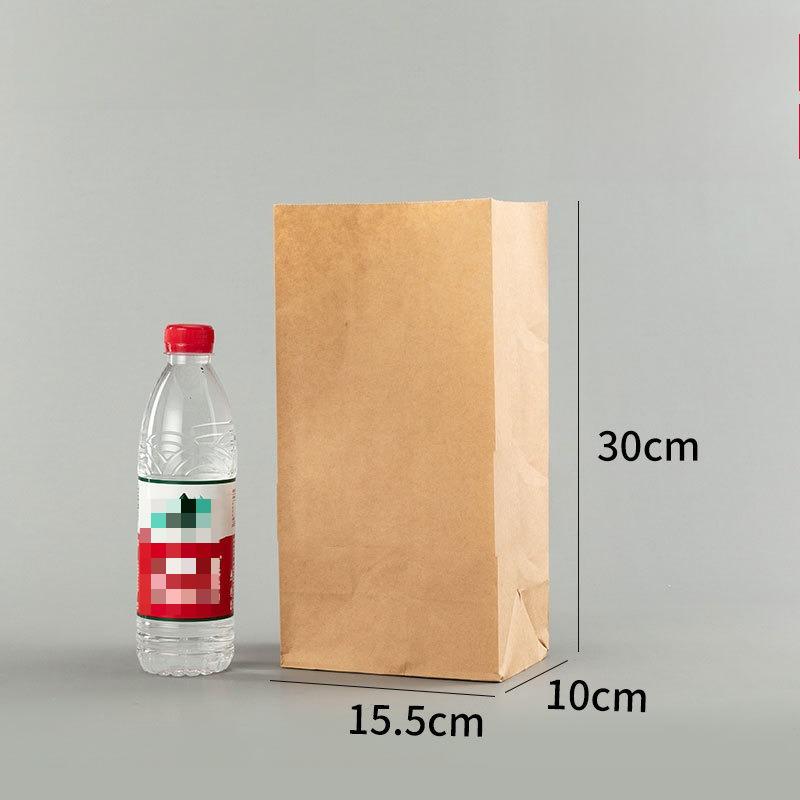 100pcs Oil Resistant Food Packaging Bag Brown Kraft Paper Coated Pockets Vegetables Fruits Bread Cookie Snack Food Toast Bread Takeaway Pouchs