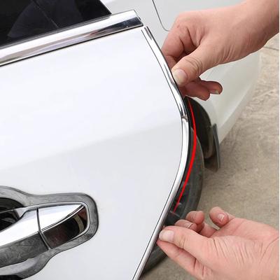 Car Door Edge Scratch Protector Hidden Door Anti-collision Electroplating Adhesive Strip Car Door Anti-collision Strip 10M