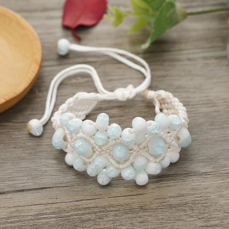 Hand-woven retro ceramic bracelet women's versatile simple temperament literary hand rope with jewelry