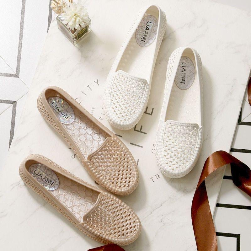 Summer Women Hollow Out Loafers Woven Breathable Slip On Flat Casual Daily Office Commute Walking Shoes