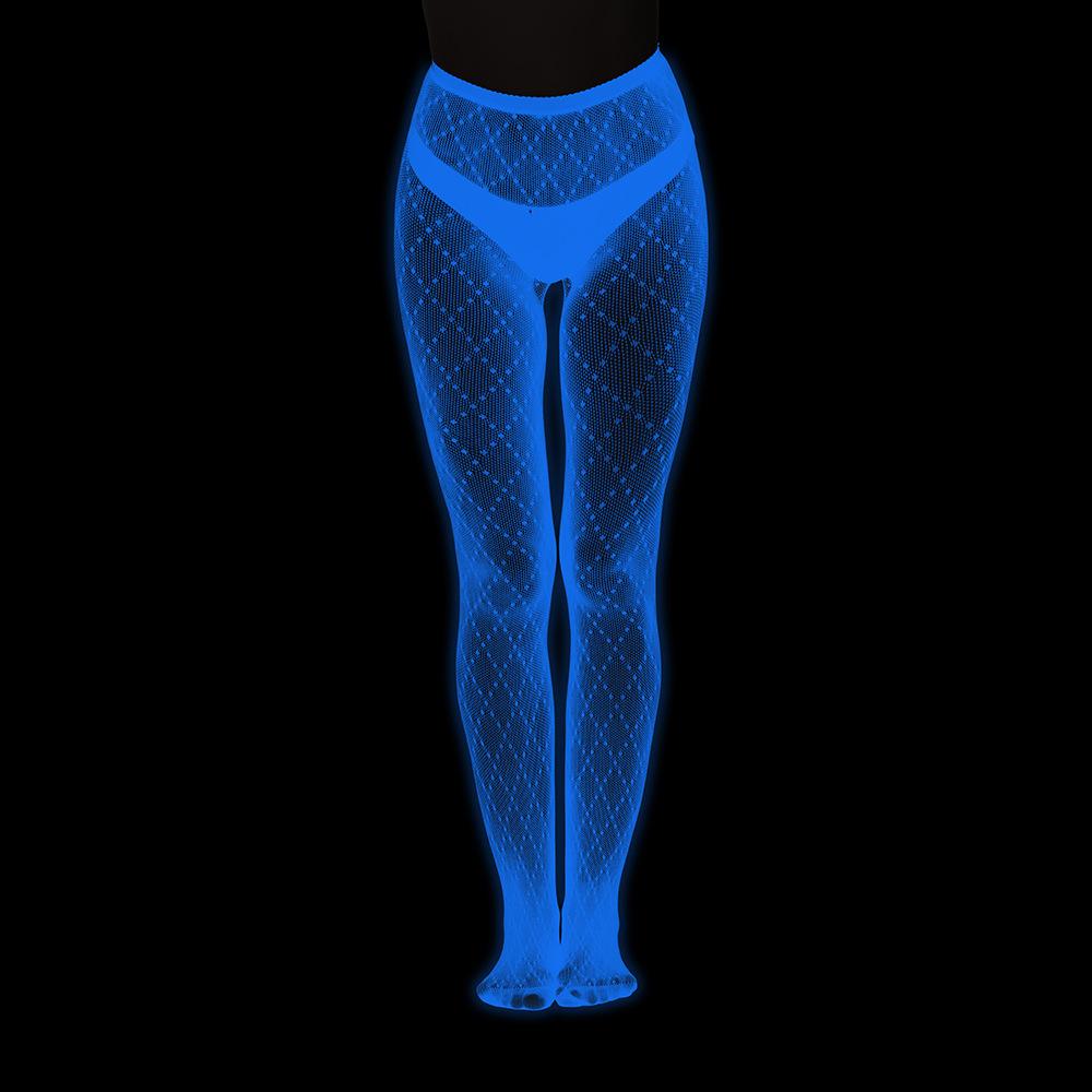 Night luminous leggings blue light pantyhose lace hollow luminous fishnet socks fluorescent sexy jacquard socks