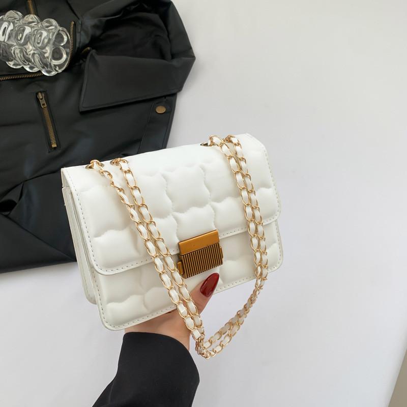 

Trendy Street Fashion Vintage Shoulder Bag 2024 Spring Women s Minimalist Chain Commuter Messenger Bag білий