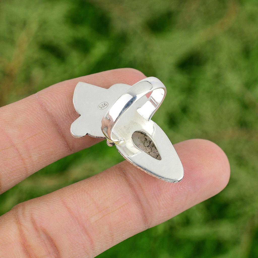 Birthday Gift For Her Natural Rainbow Moonstone Solitaire Ring Size 7 925 Silver