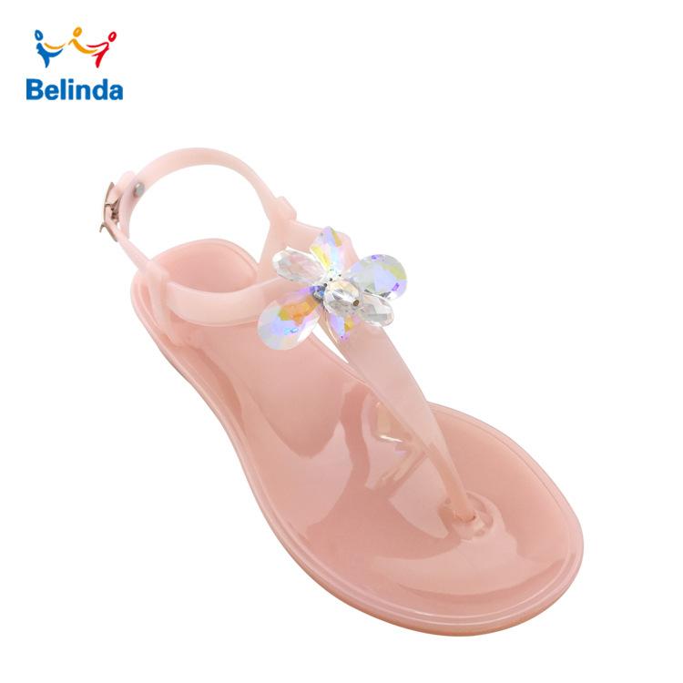 Sommer PVC Mehrfarbig Strasssteine Jelly Sandalen Strandschuhe Damen