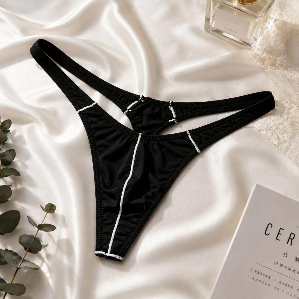 Seamless Men Underwear Low Waist T-back Briefs Simple Men's Thong Daily Wear