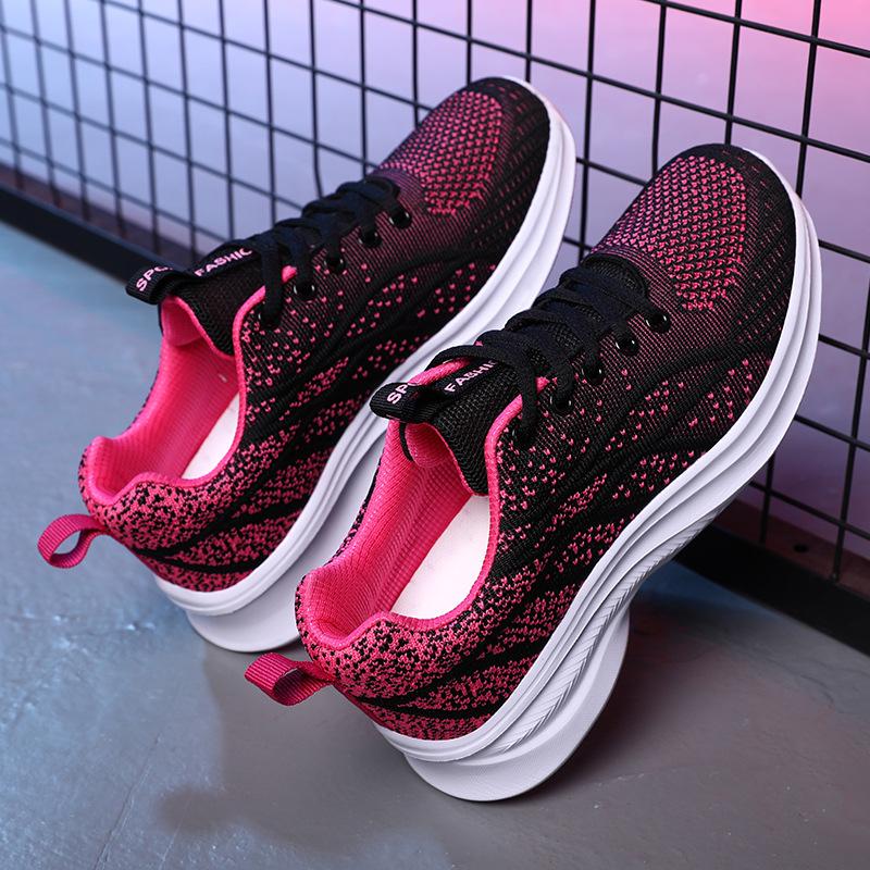 Quanzhou flying woven casual sports shoes new spring and autumn mesh shoes breathable and lightweight running shoes