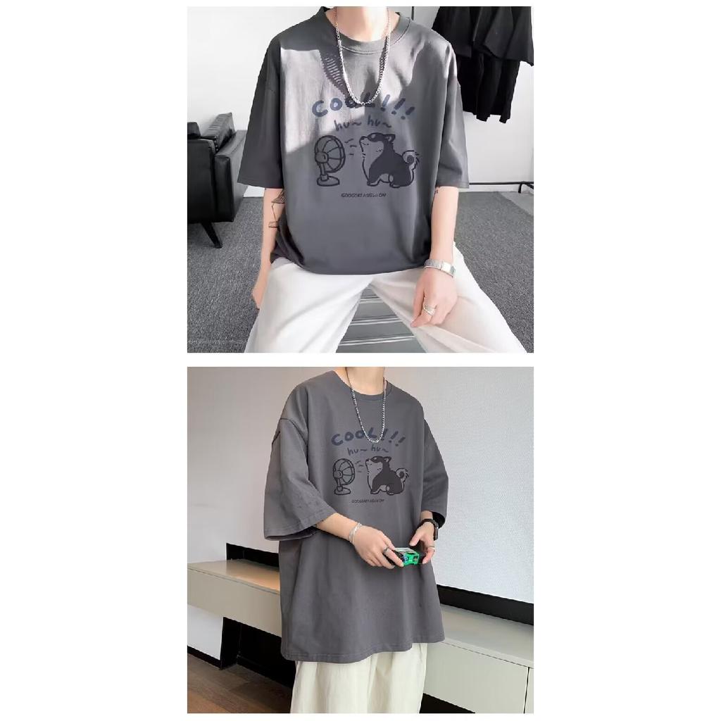 Camiseta de manga corta con cuello redondo y estampado de letras de moda para hombre para verano, top informal holgado