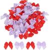 MECCANIXITY 100Pcs Mini Ribbon Bow 1" Mini Fabric Satin Ribbon Flower Bows for Craft DIY Sewing Wedding Birthday Party Pink & Blue