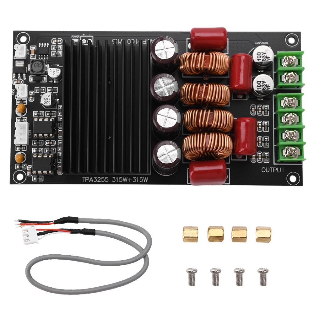 

DC 19-50V Stereo Dual Channel Amplifier Board 600W+600W Hifi Dual Core Tpa3255 Amplifier Module