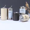 A 304 Stainless Steel Iced Americano Coffee Cup Vacuum Insulated Straight Straw Tumbler for Home Office Portable Use