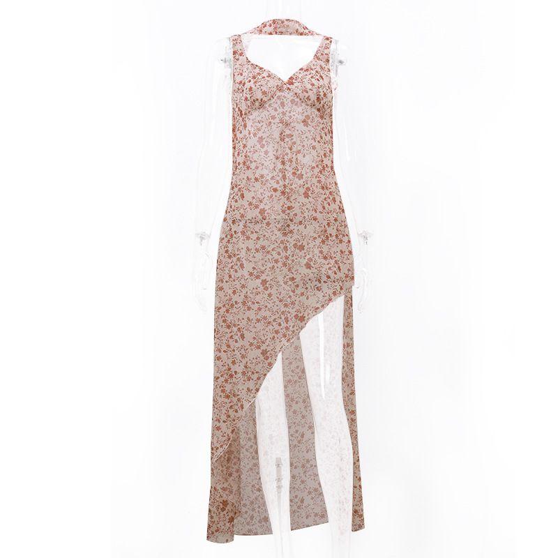 

Elsa Fashion Sexy Vacation Style Floral Strap Dress Fit (in stock and fast delivery) L