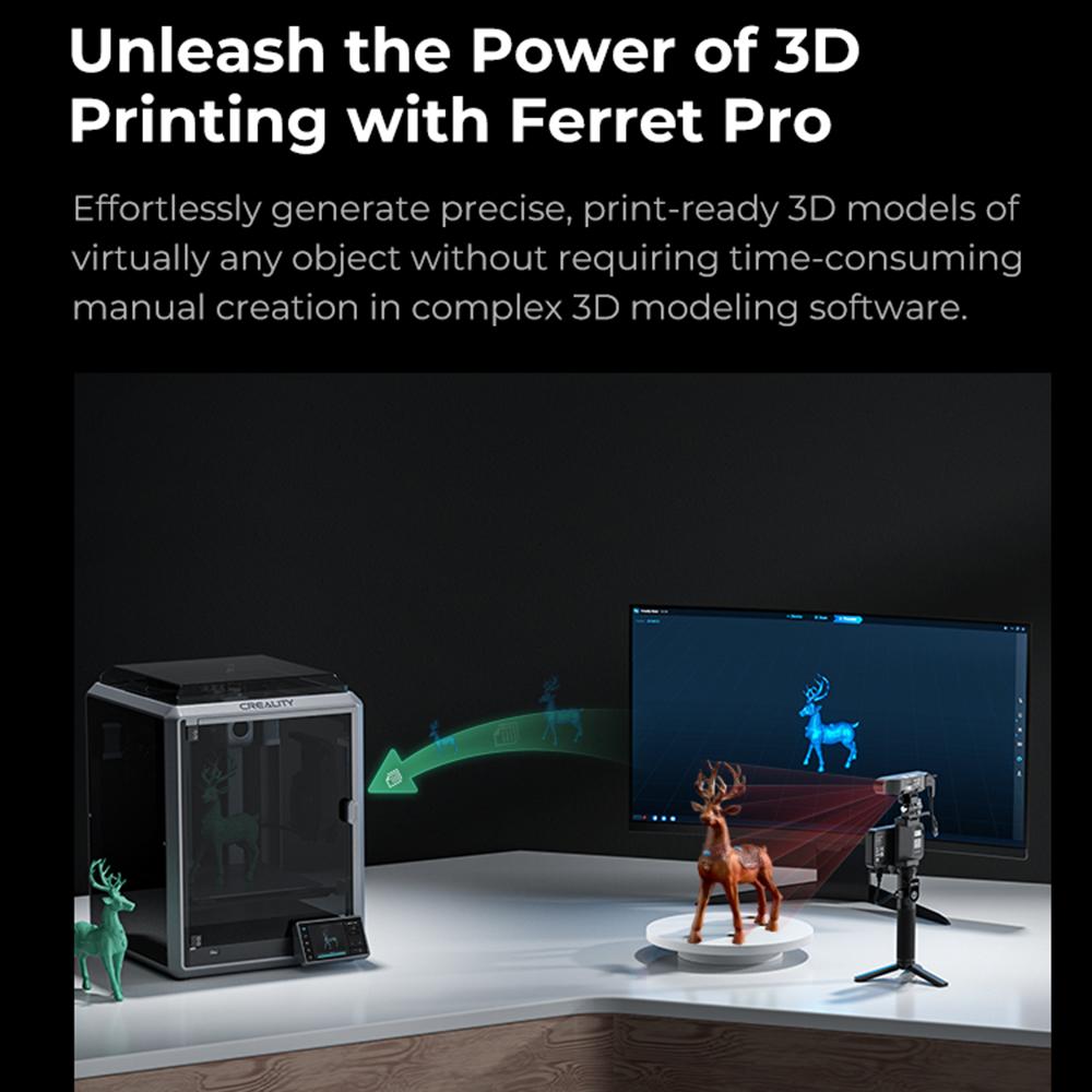 Creality CR-Scan Ferret Pro 3D Scanner Portable and Handheld 30fps Scaning Speed 0.1mm Accuracy
