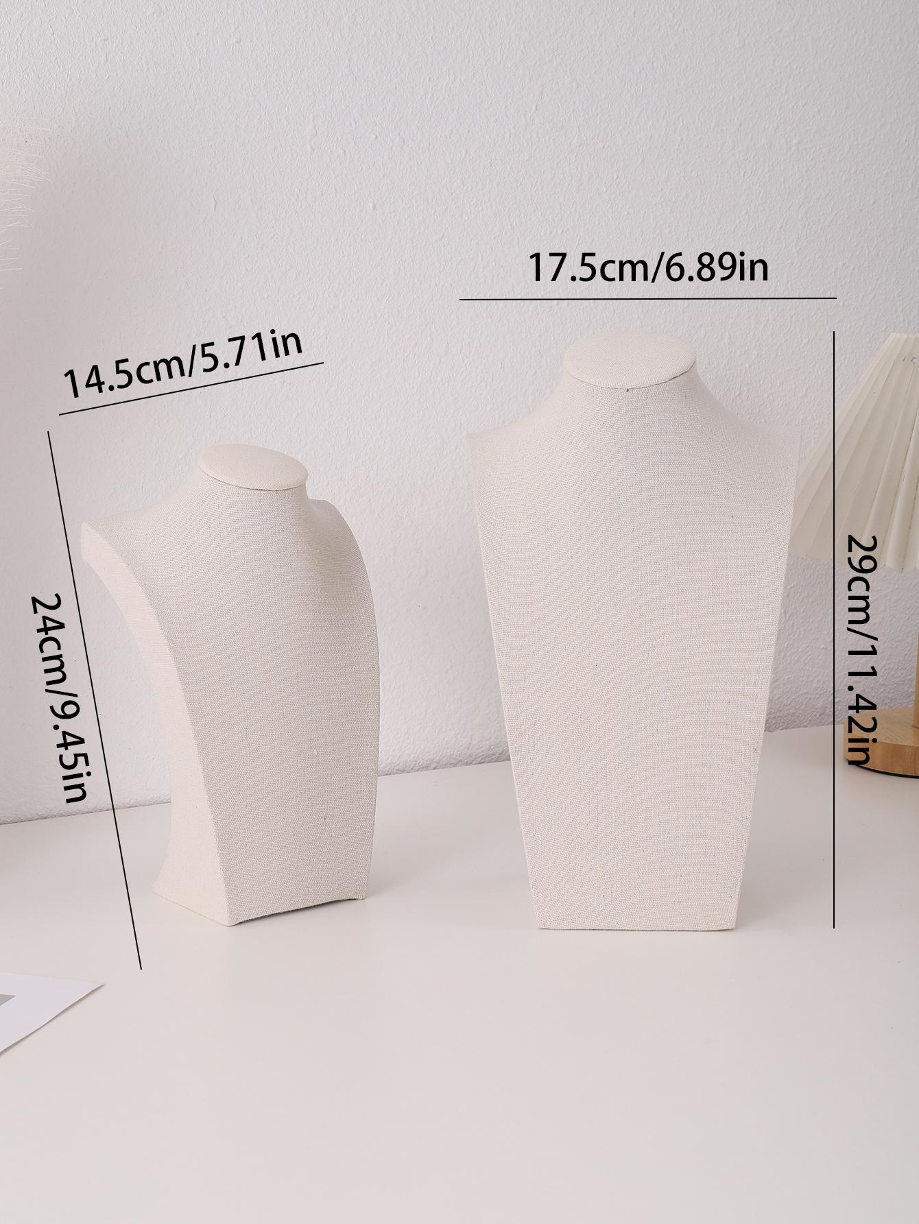 

Манекен льняной бархат ожерелье кулон цепочка ювелирные изделия бюст шея дисплей стенд держатель манекен ожерелье кулон витрина S бежевый