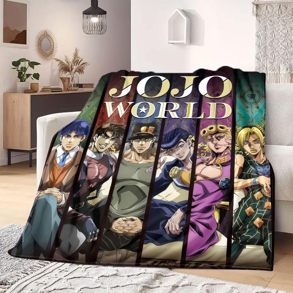 JOJO anime Flannel Blanket Warm,Comfortable,Suitable for Bedrooms,Sofas,Beds,Chairs,Picnics,Travel