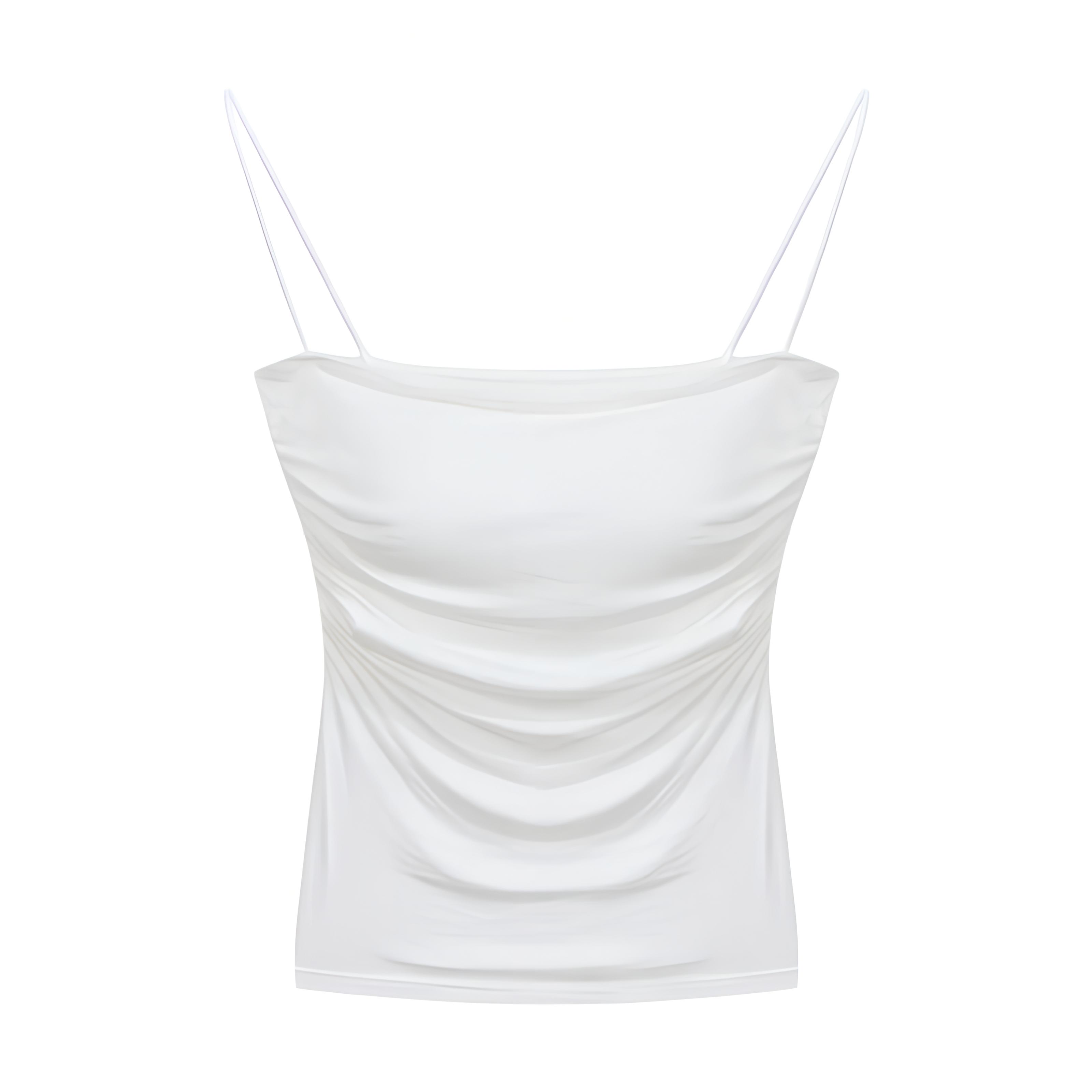 

Летняя плиссированная майка Hot Girl с тонкими бретелями для стройного образа - нежный и пикантный топ без рукавов. One Size (40-68 kg)