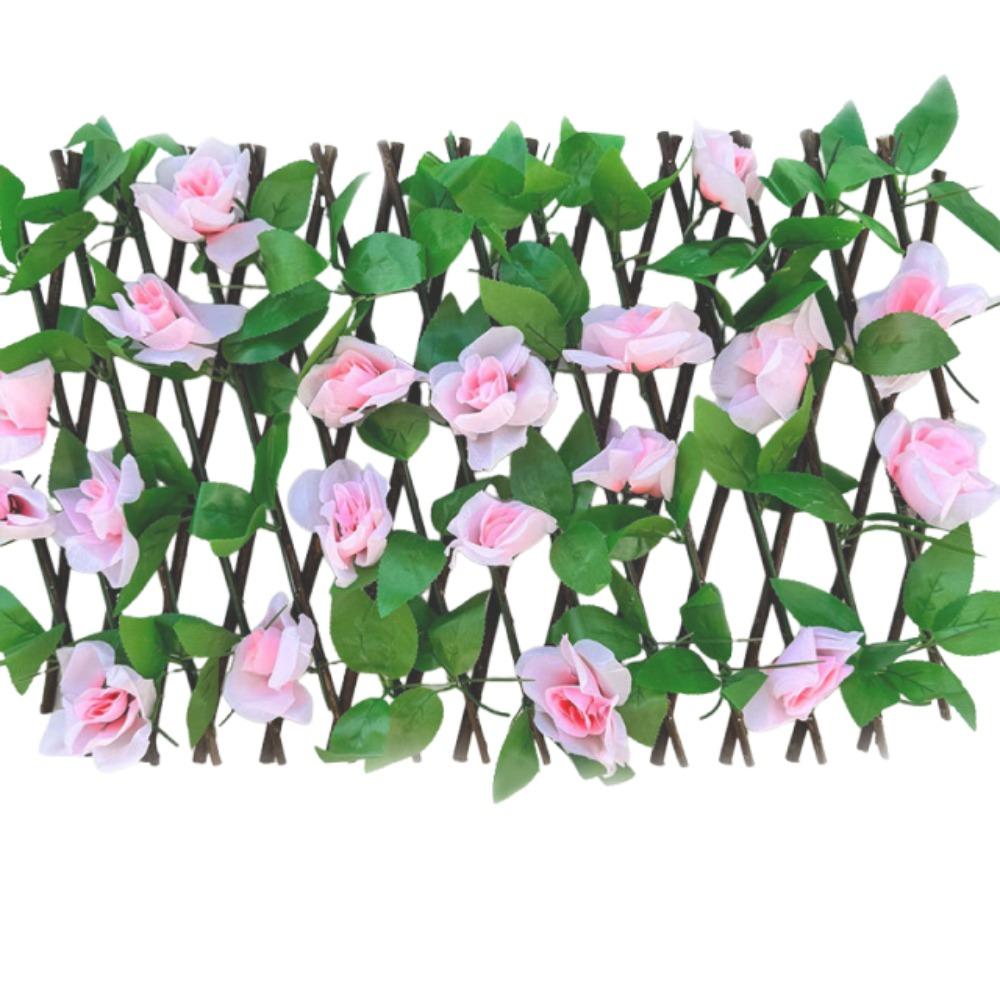 

Adjustable Artificial Leaf Privacy Fence Sunflower Expandable Privacy Fence Courtyards Rose Flower