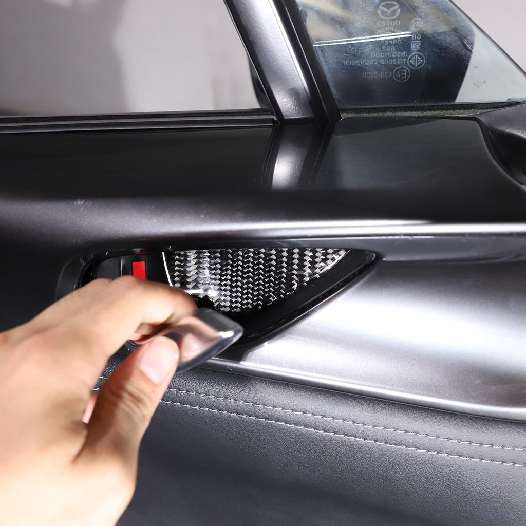 Carbon Fiber Interior Door Bowl Sticker For Mazda MX-5 Miata 16-23