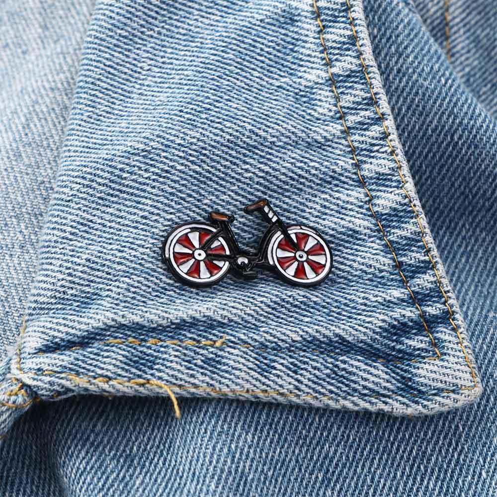 Pin Zinc Zinc Alloy Jewelry Unisex I Love My Red Bicycle Pin Cyclists Badges Bike Brooch Sports Lapel Pins