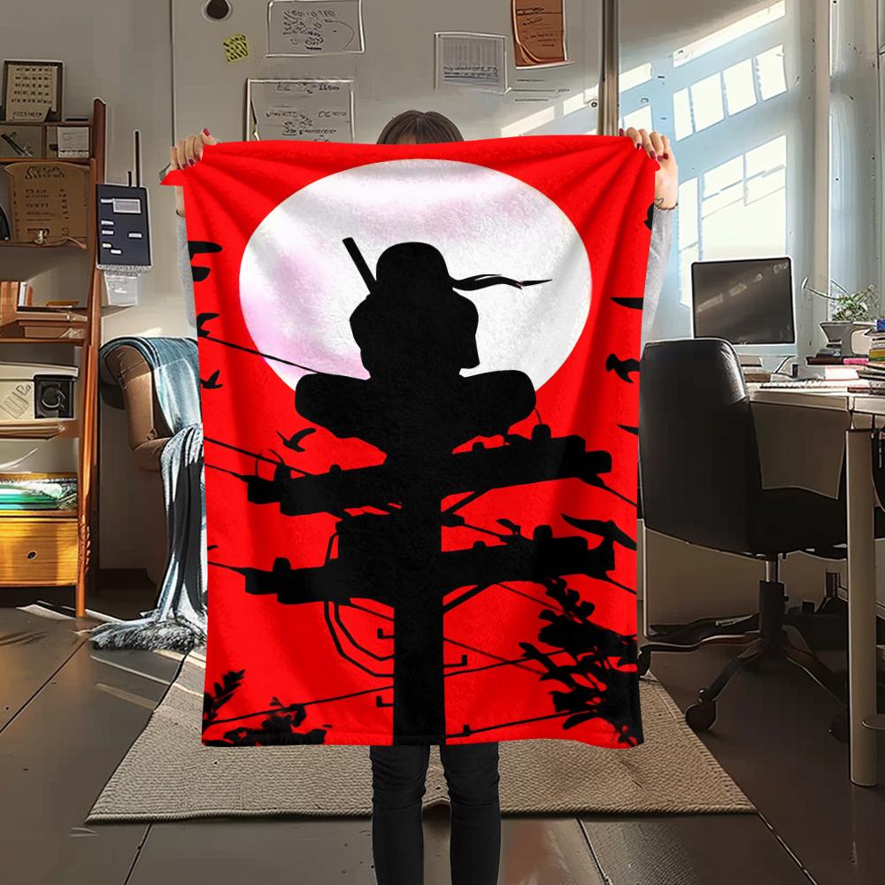 1Pc Cartoon Print Flannel Blanket, High Quality Comfortable for All Seasons, Home Decor, Warmth and Comfort, Perfect for Christmas Birthday Gift