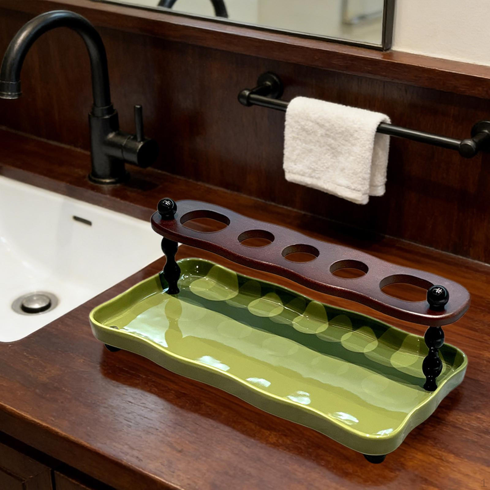 

Електрична підставка для зубних щіток, полиця для зберігання, органайзер для ванної кімнати, для зубної пасти Green tray