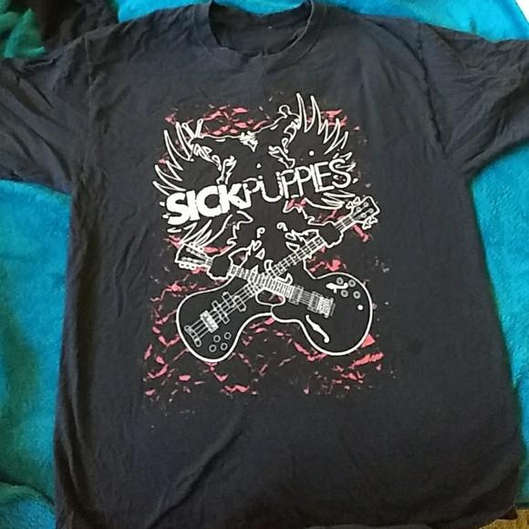 

VTG Sick Puppies Band Short Sleeve Cotton Black All Size Shirt Unisex T-Shirt XXL