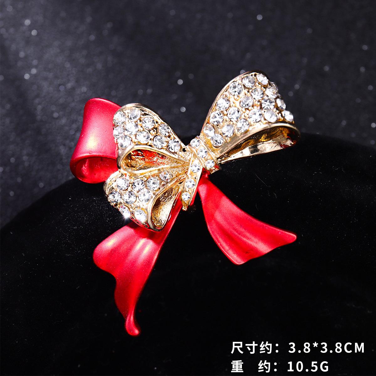 

Брошь-бантик с бриллиантами, высококачественная женская красная брошь, антибликовая, капельная булавка