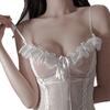 Lace Lingerie Chemise See Through Tulle Nylon Charming Exotic Lace Nightgown for Honeymoon White Free Size
