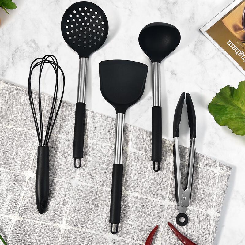 SMVP 5-Piece Black Kitchen Utensil Set