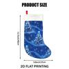 Christmas Decoration Fireplace Hanging Stocking 2D Flat Printing 1pc Christmas Blue Polyester Christmas Stocking Winter