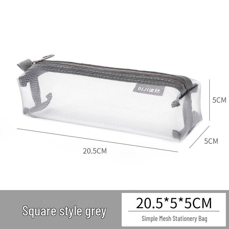 Triangle Mesh Pencil Case: Large Capacity, Transparent Nylon for Students