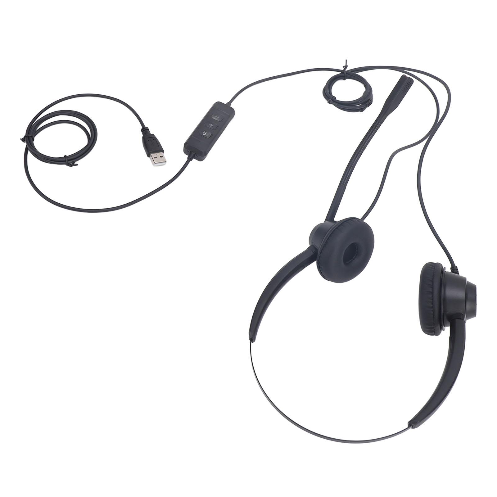 

Telephone Headset with Microphone Support Speaker Volume Adjustment and Microphone Mute Noise Cancelling USB Plug Call