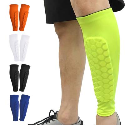 1 Pair Football Calf Guard Sleeves Honeycomb Compression Leg Gear for Soccer Running Basketball