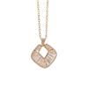 Hollow Square Zirconia Pendant Necklace, Golden Tone Elegant Jewelry for Women