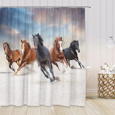 Horse Shower Curtains The Horse Running In the Desert Farm Animal Wildness Wild Animals Shower Curtain for Bathroom Decor Fabric