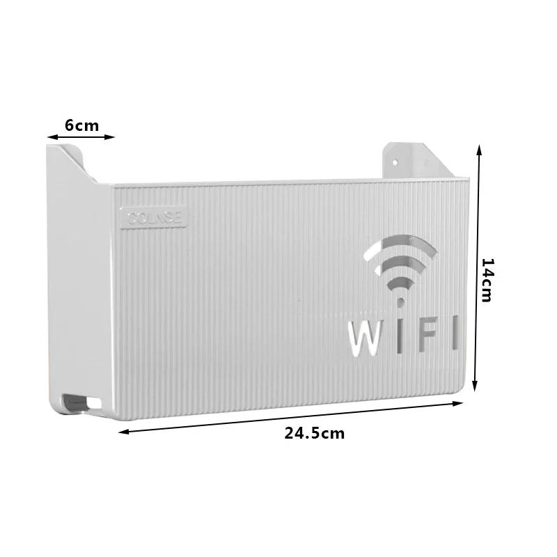 1PC Wall Hanging Wireless Wifi Router Shelf Storage Box ABS Plastic Organizer Box Cable Power Bracket Organizer Box Home Decor