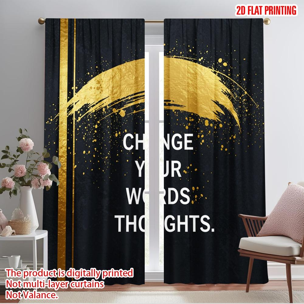 

2pcs 2D flat printing Curtains Change Your Words Thoughts Polyester Without Electricity Holiday Decorations Use for Holiday 52.50×116.00 CM 2pcs