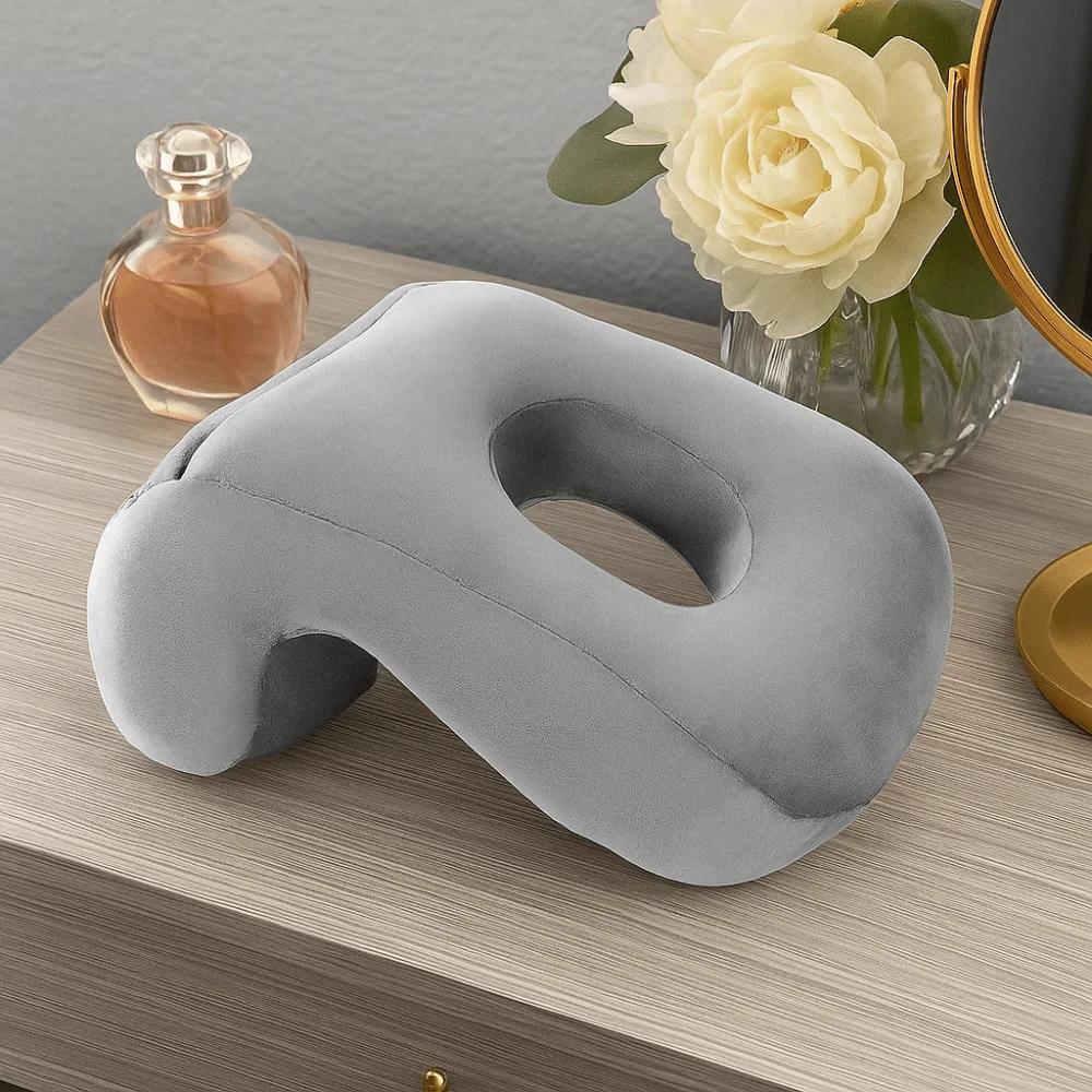 Mulitfunctional Plush Office Nap Pillow Comfortable Soft Hollow Reclining Pillow Breathable Lightweight Cushion Pillow Gift