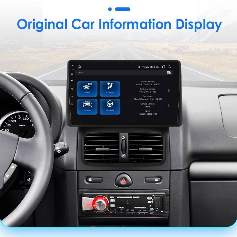 Hizpo Android 13 Automobilinis Radijas Renault Clio 2 2000-2012 belaidis CarPlay Android Auto 2din automobilinis Išmanusis Ekranas Bluetooth Autoradijas DVR Kamera RDS FM