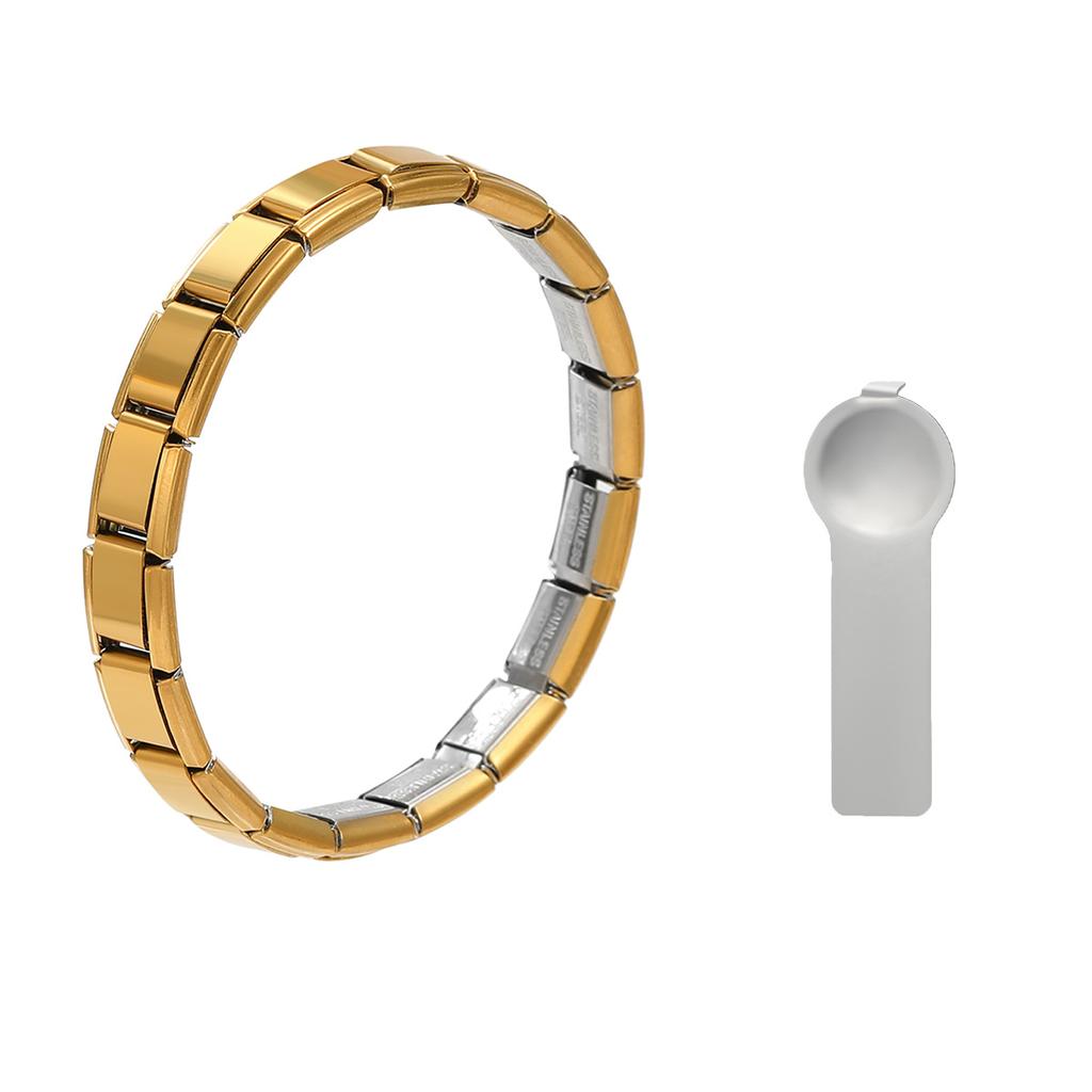 Original Italian Charm Y2K Diy Stainless Steel Bracelet Sliver Color Gold Color Black Color